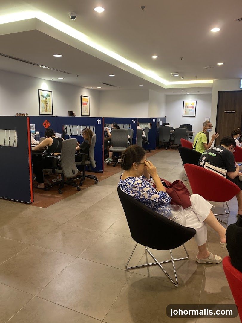 People working and waiting in an office-like setting