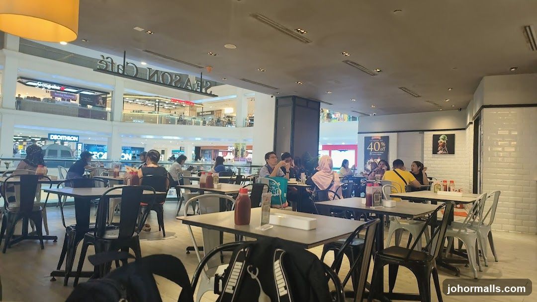 Interior of a cafe with customers