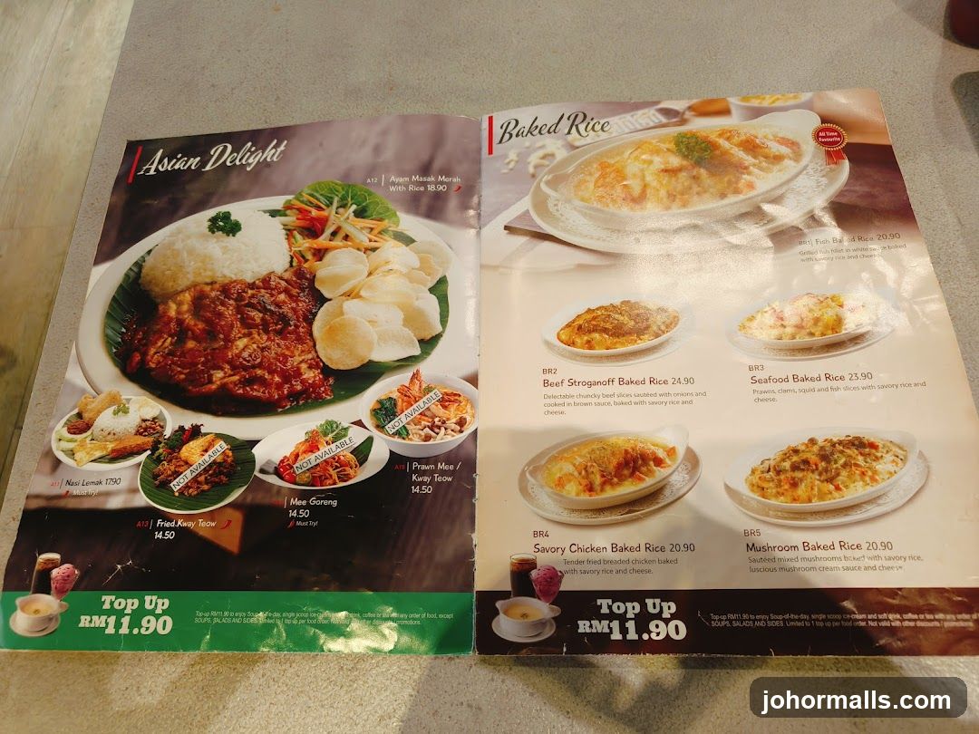 Asian Delight & Baked Rice Menu