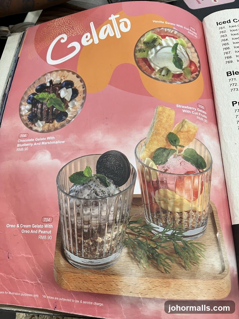 Gelato Menu