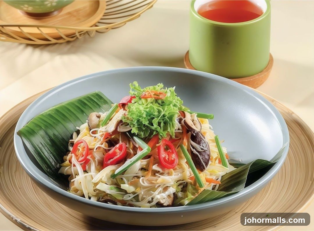 Noodle Dish with Tea