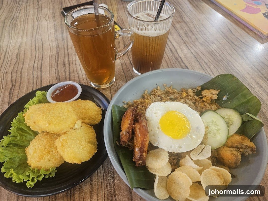 Fried Rice with Fried Chicken and Sides