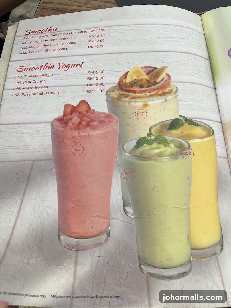 Smoothie Menu