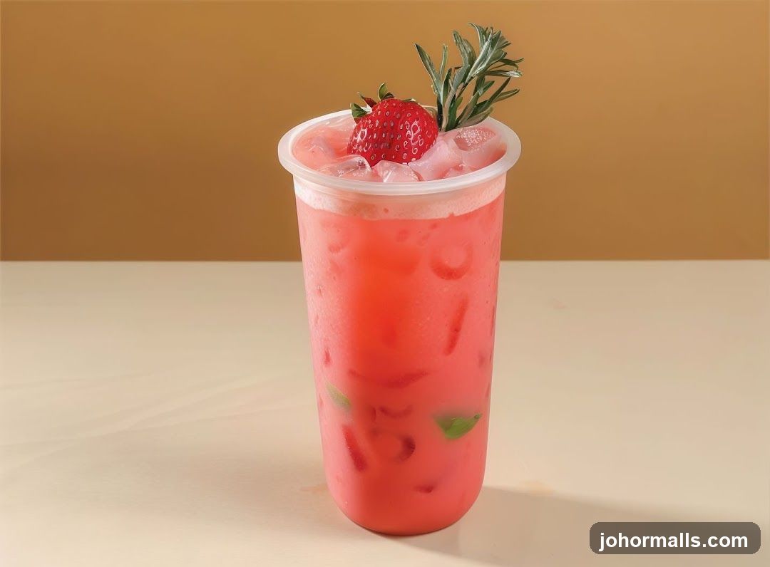 Strawberry Drink with Garnish