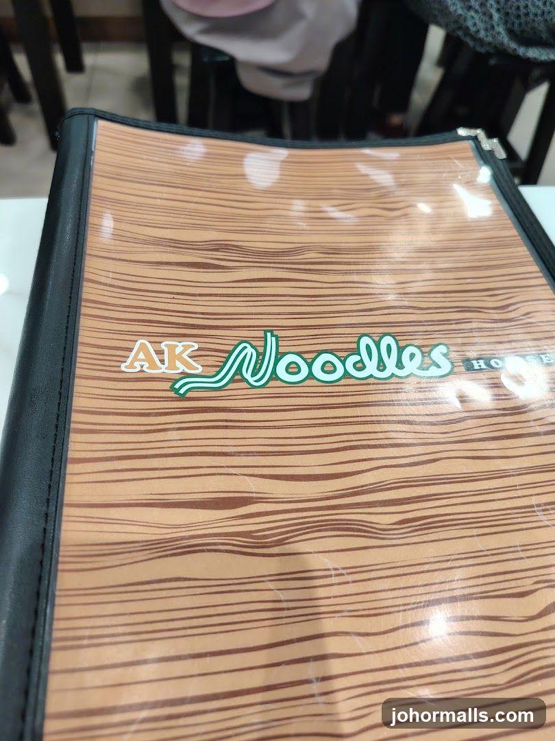 AK Noodles Menu