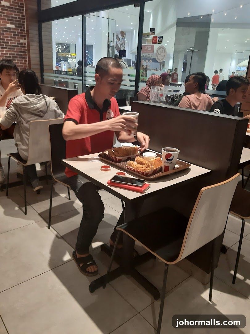 Diners at a fast-food restaurant
