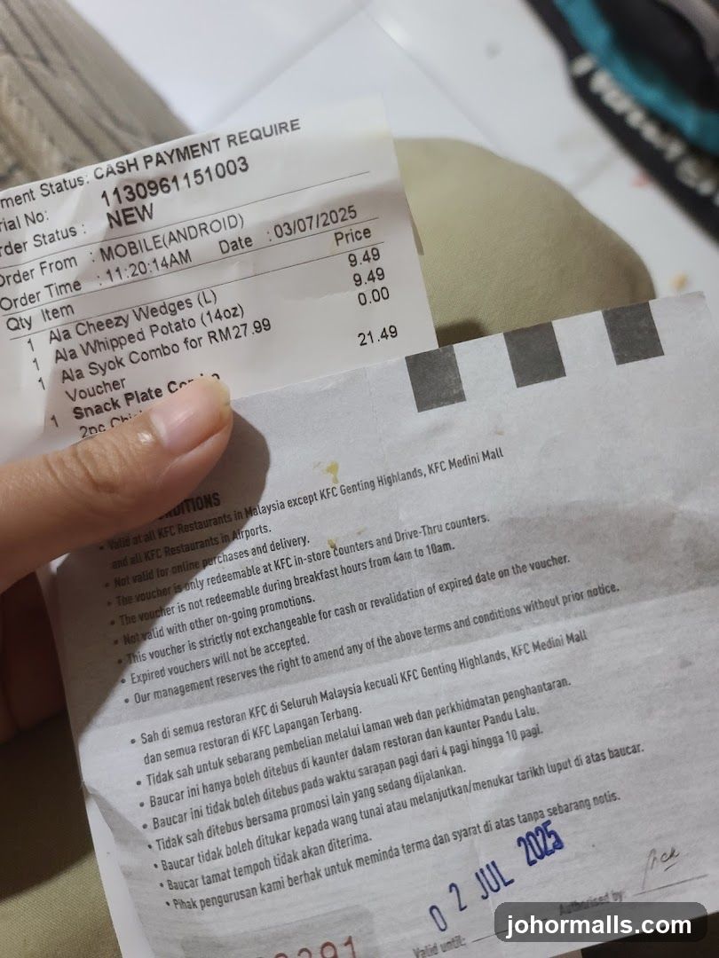 KFC Receipt