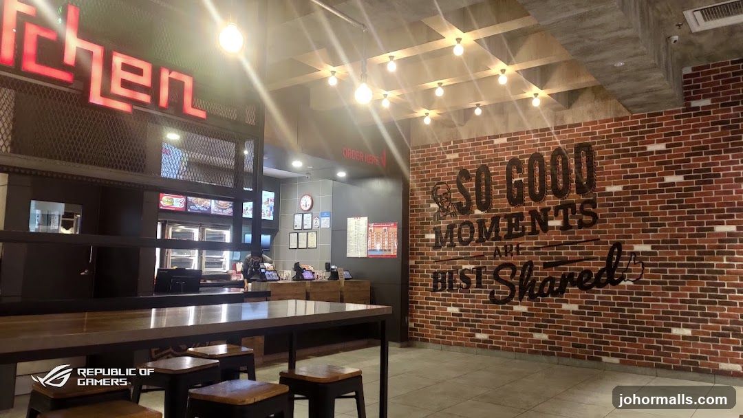 Restaurant Interior with Brick Wall Art