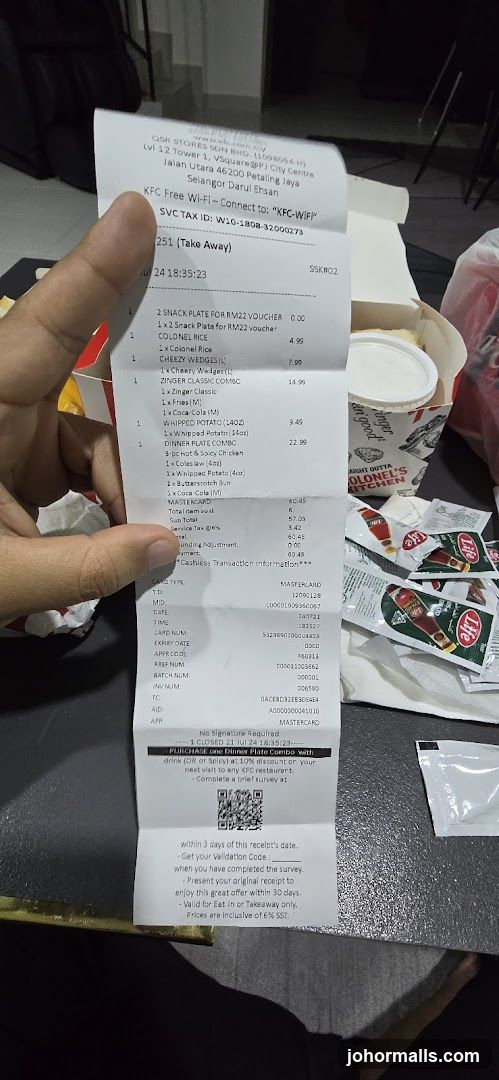 KFC Receipt