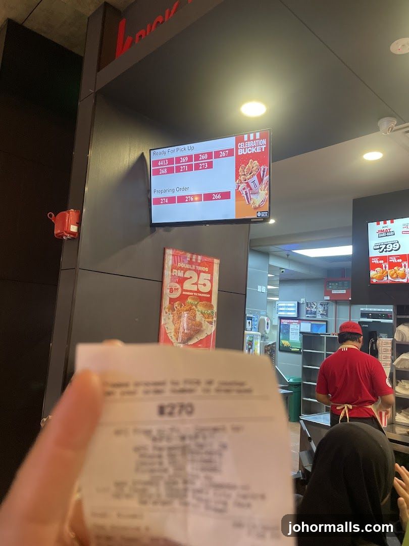 KFC Order Screen and Receipt
