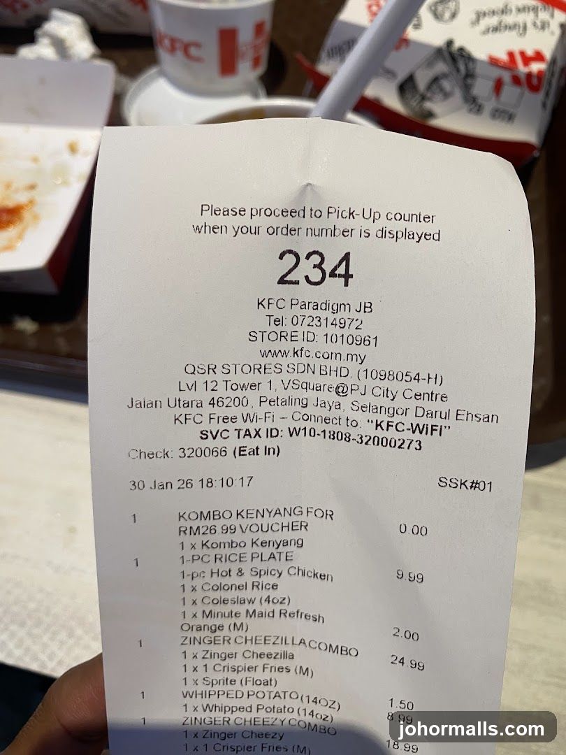 KFC Receipt