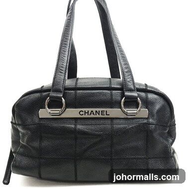 Black Leather Chanel Handbag