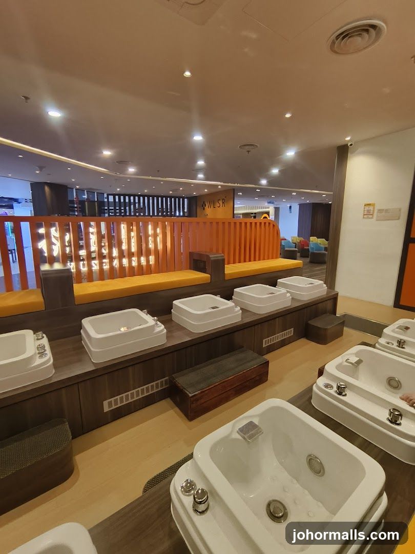 Foot spa area