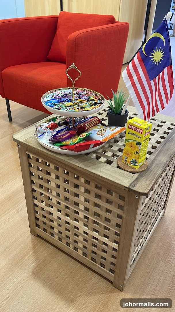 Snack Display with Malaysian Flag