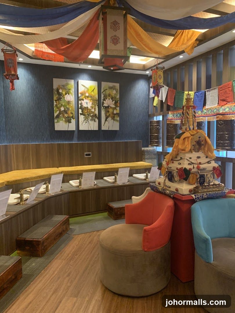 Tibetan-themed relaxation area