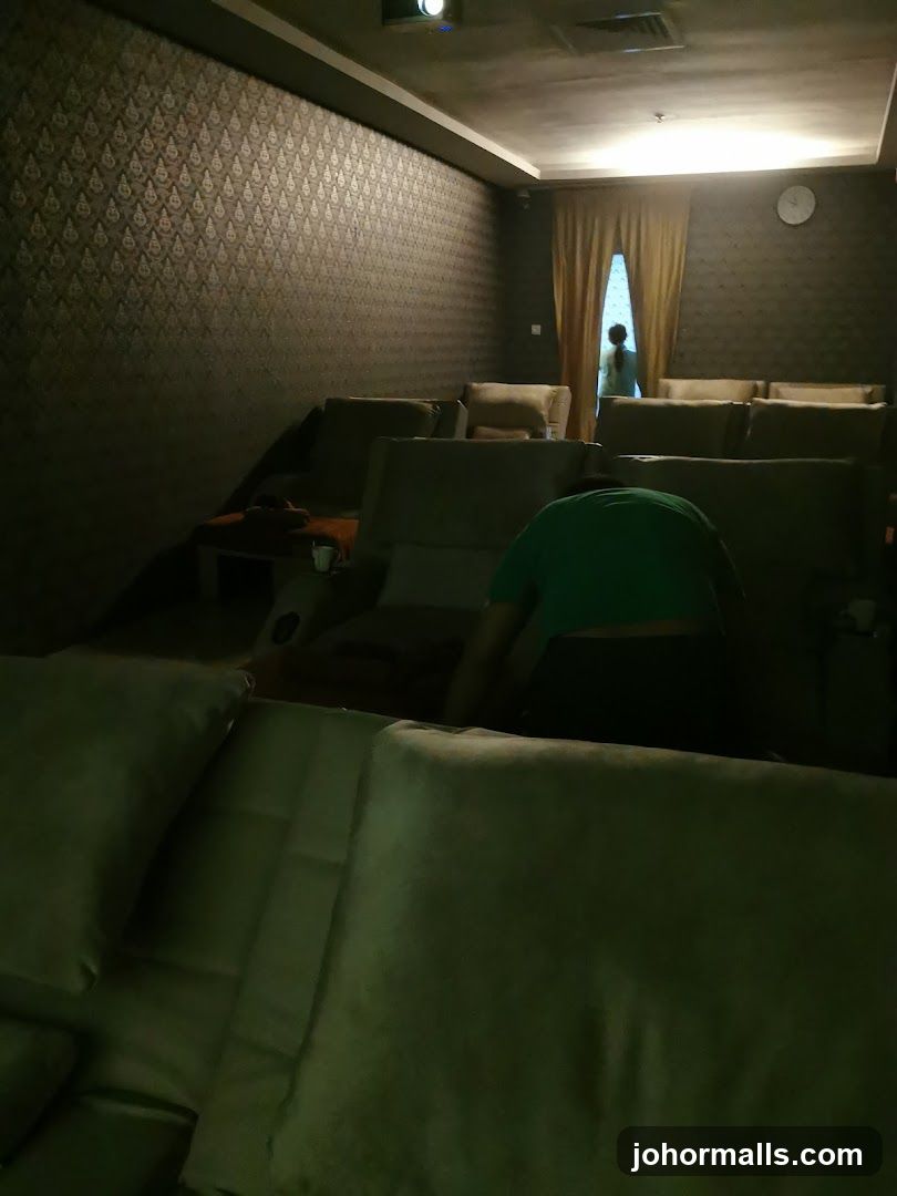 Massage Chairs in a Dimly Lit Room
