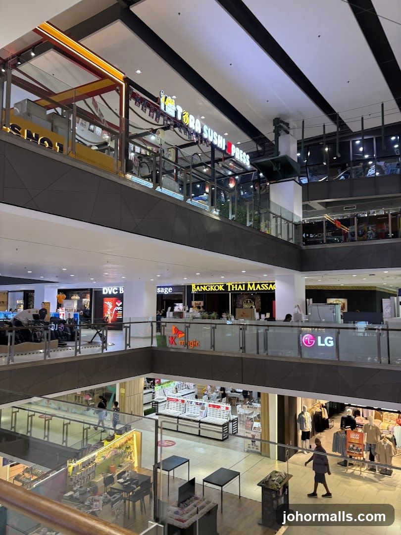 Mall Interior with Various Shops