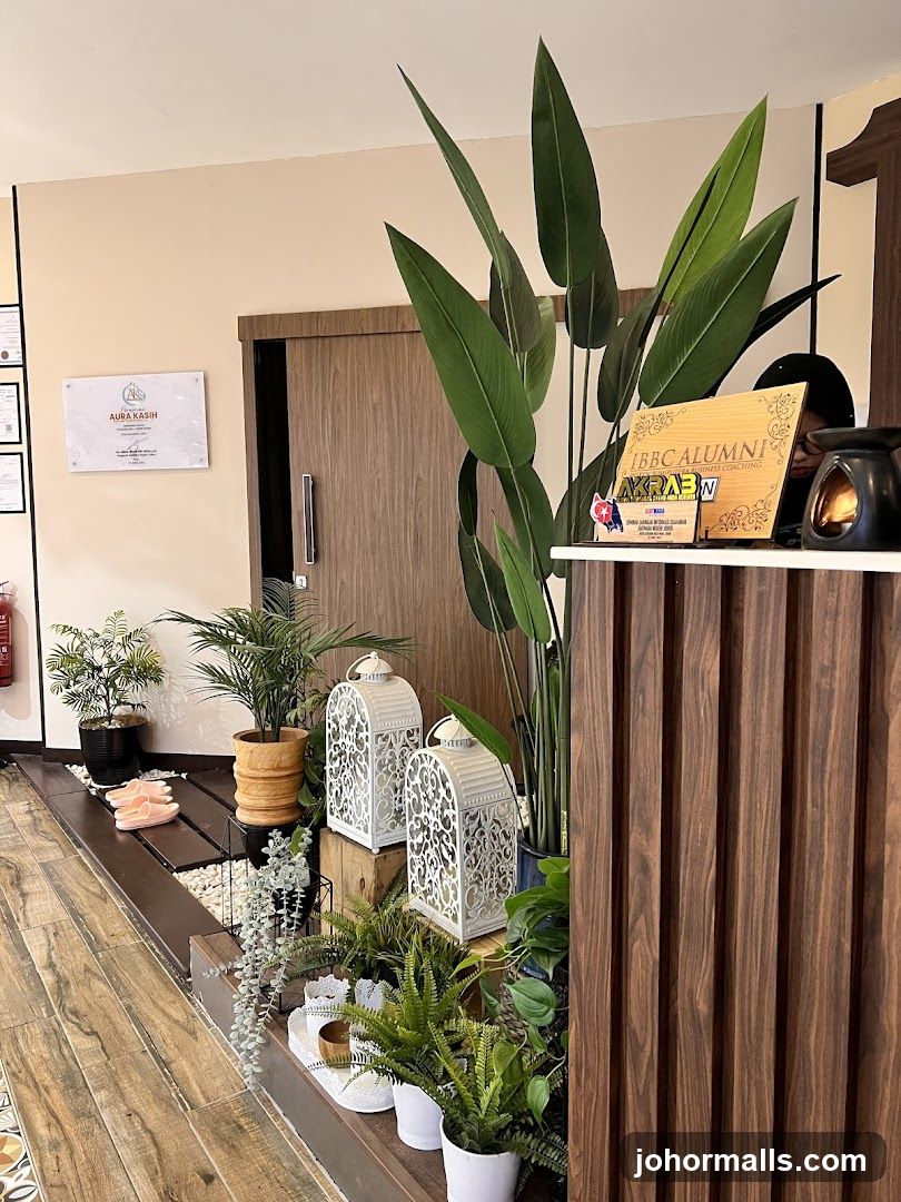 Interior Decor with Plants and Lanterns