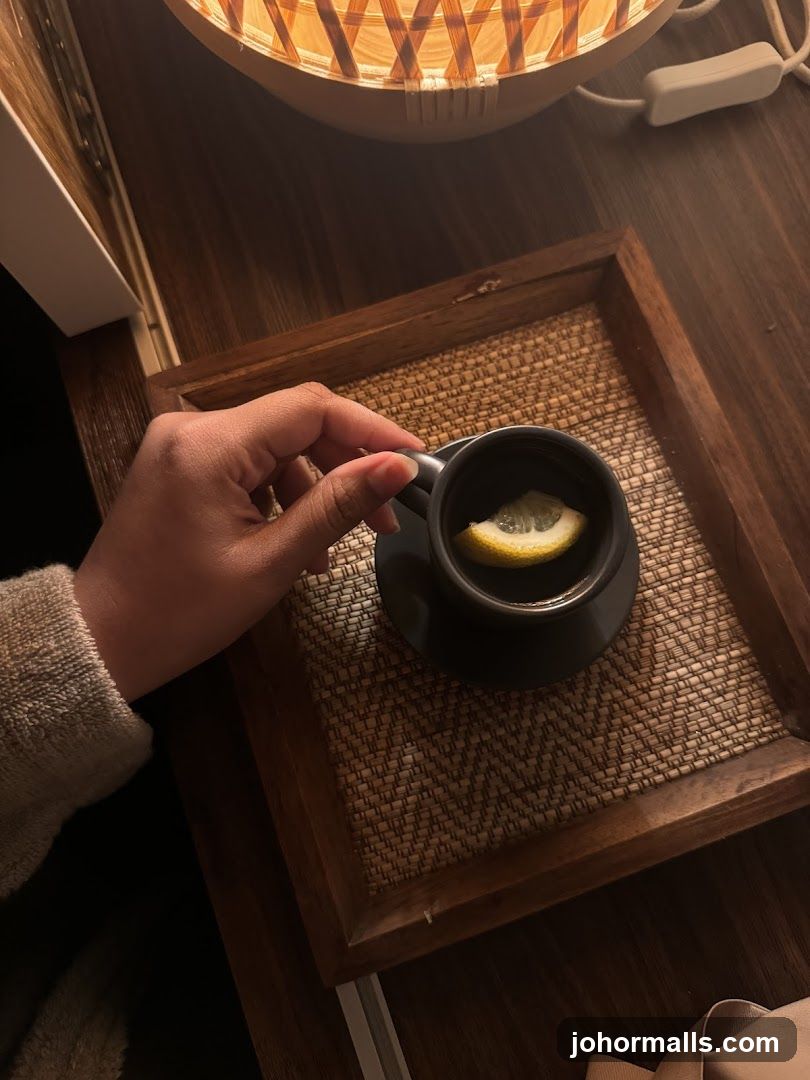Cup of tea with lemon