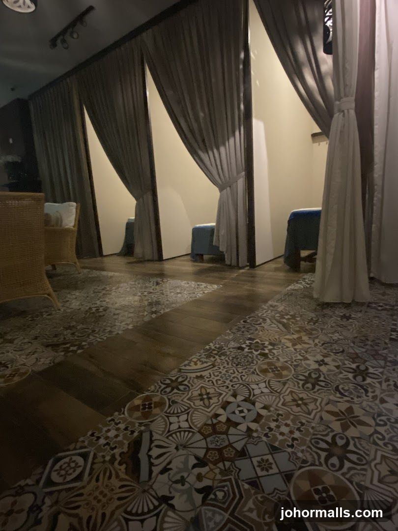 Massage rooms with curtains