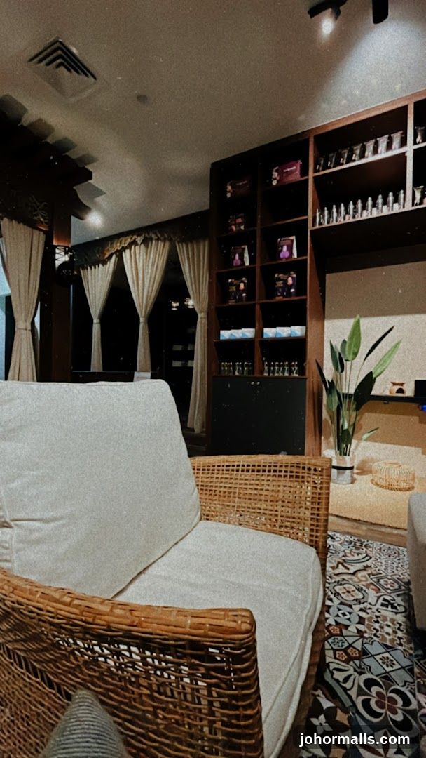 Cozy Seating Area with Shelving