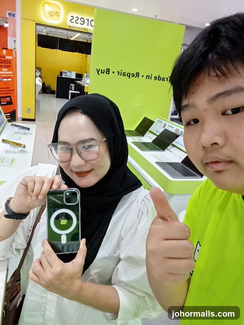 People in electronics store