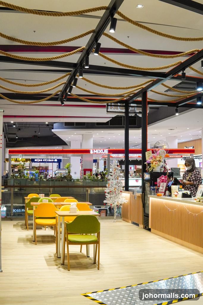 Cafe Interior with Seating and Counter