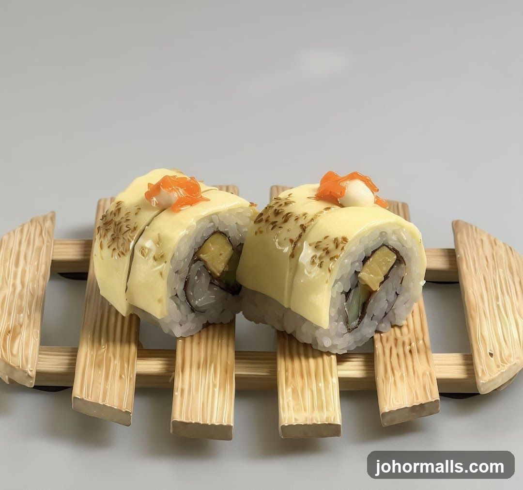 Sushi Rolls with Cheese and Salmon