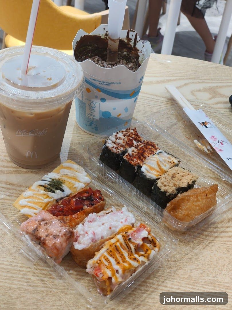 Iced Coffee and Sushi