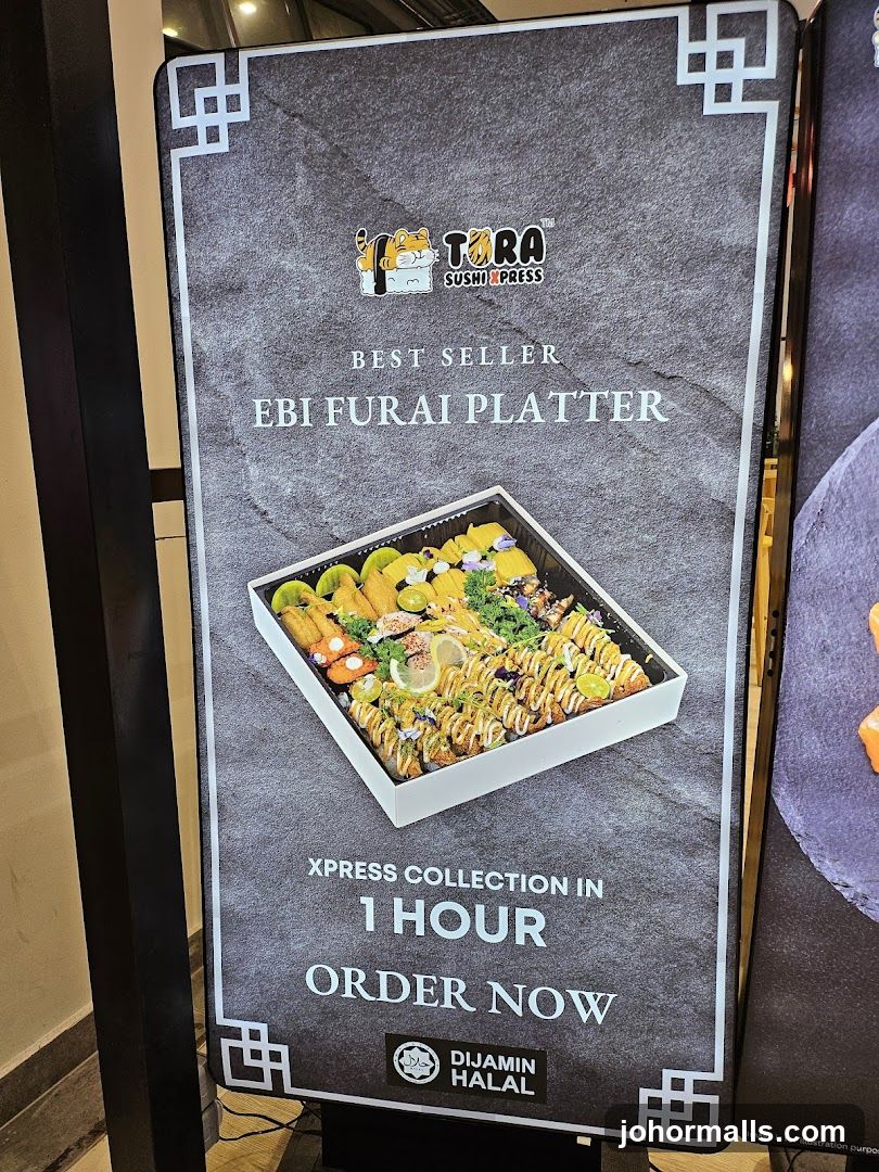 Tora Sushi Xpress Ebi Furai Platter Advertisement