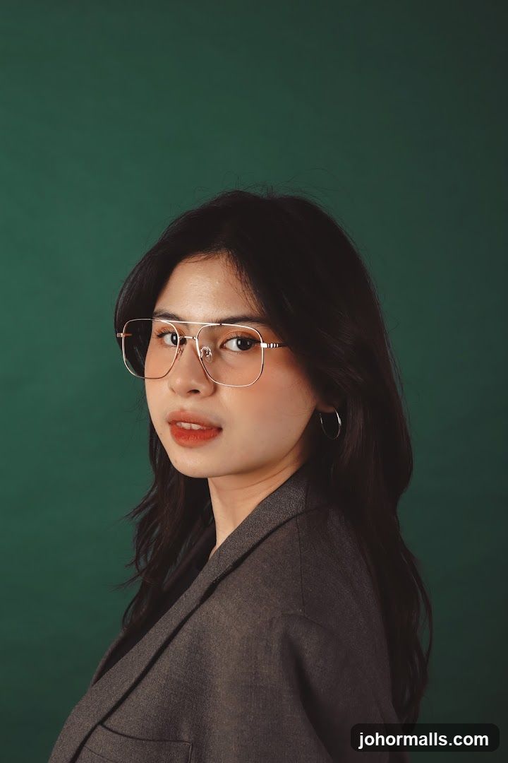 Woman wearing glasses and a blazer
