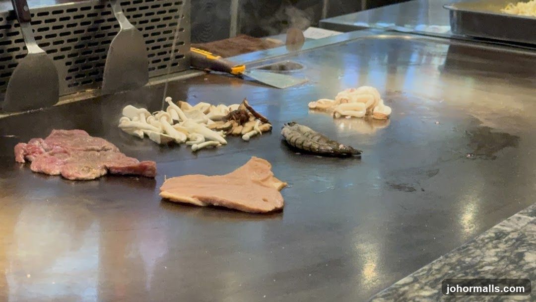 Teppanyaki Grill with Ingredients