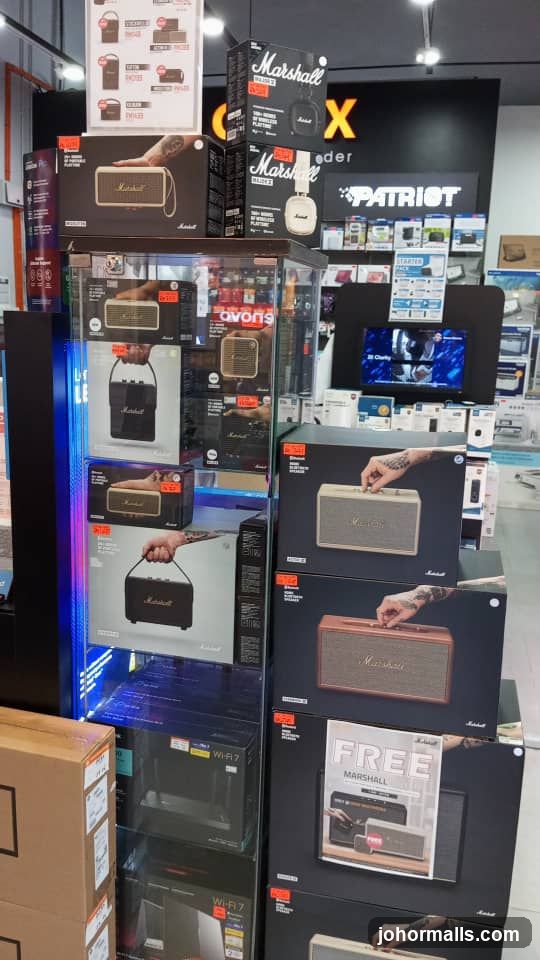 Marshall Speakers and Headphones Display
