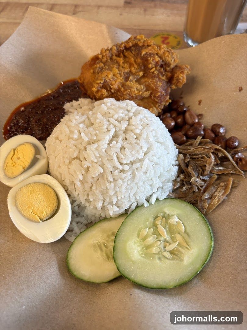 Nasi Lemak with Fried Chicken