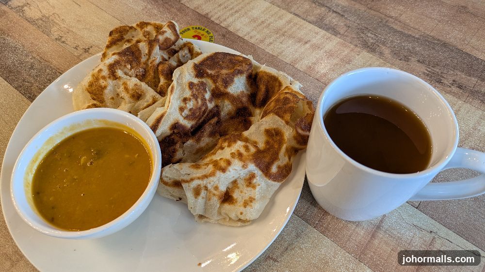Roti Canai with Curry and Coffee