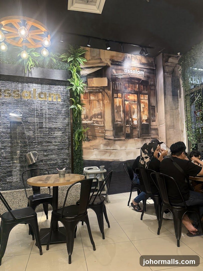 Restaurant Interior with Mural