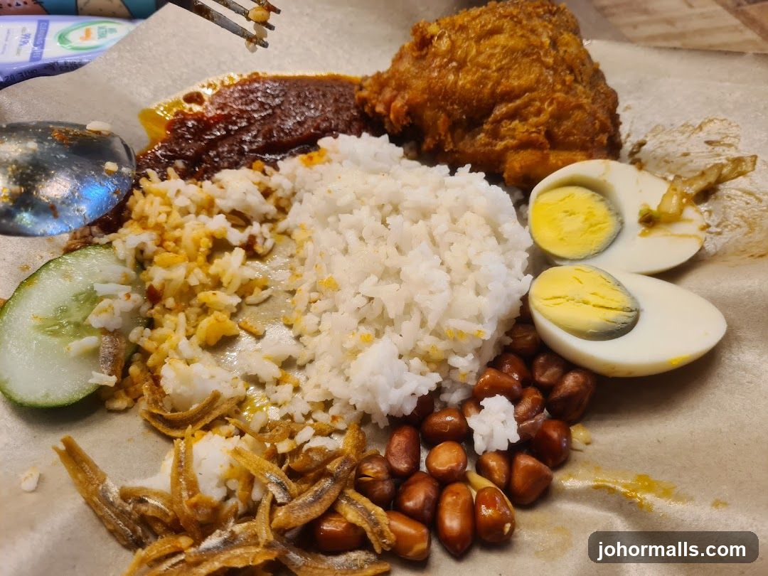 Nasi Lemak with Fried Chicken