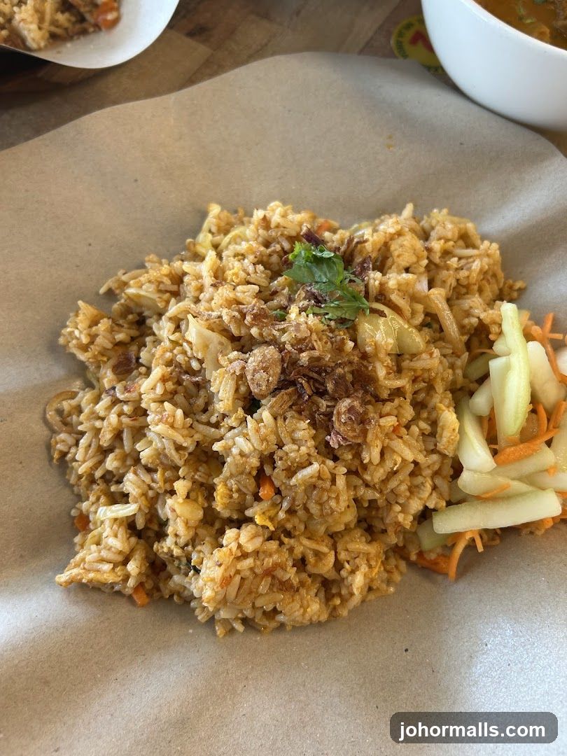 Fried Rice with Garnish and Side Salad