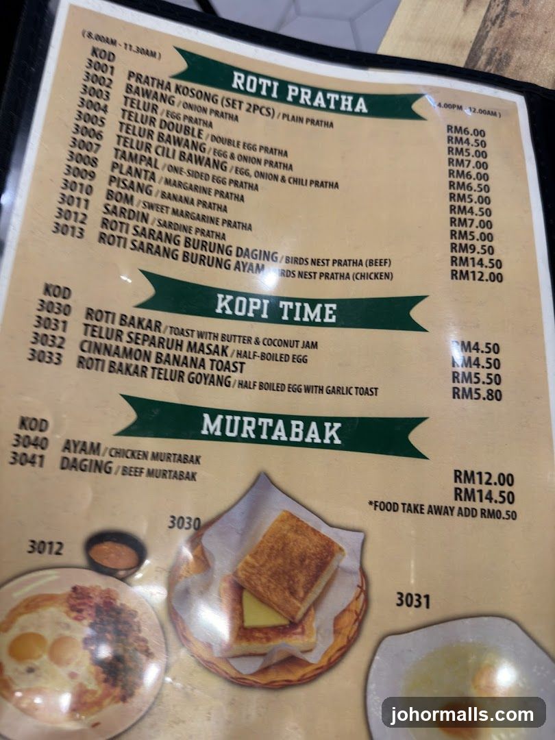 ROTI PRATHA KOPI TIME MURTABAK