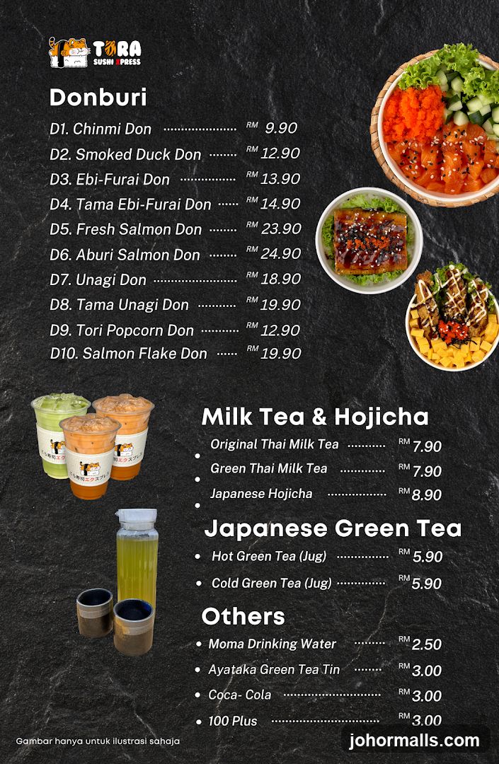 Tora Sushi Press Menu