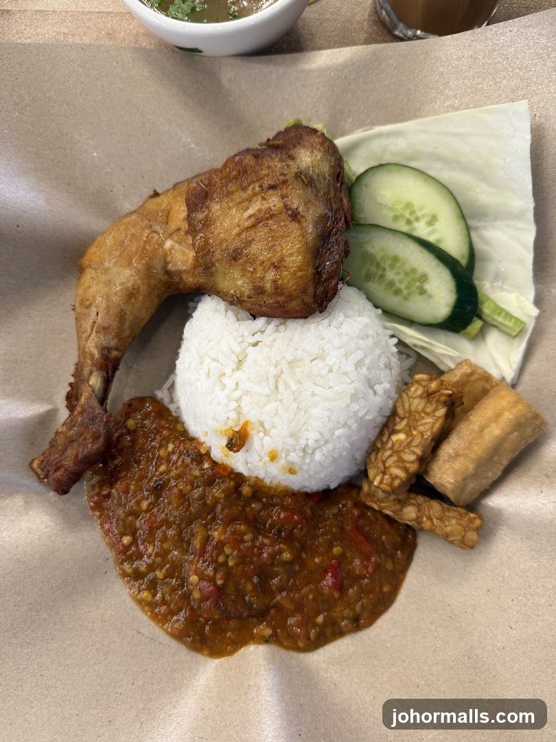 Fried Chicken with Rice and Sambal