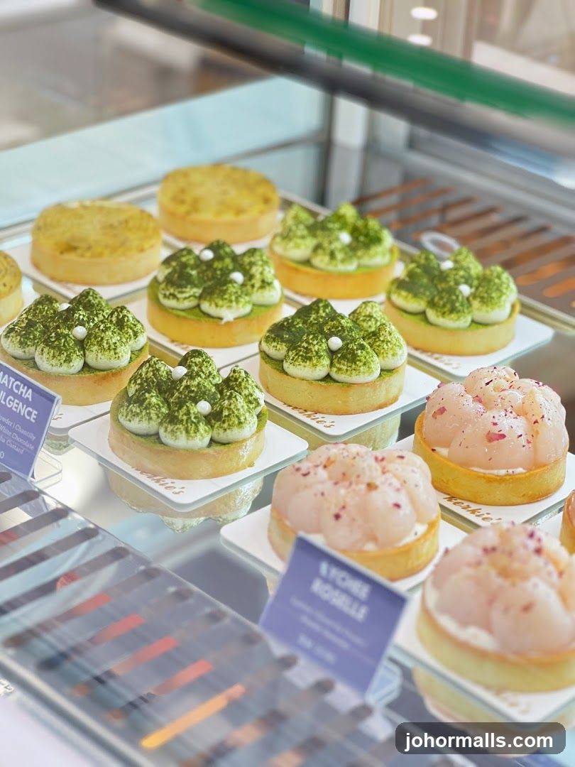 Assortment of Tarts in a Display Case