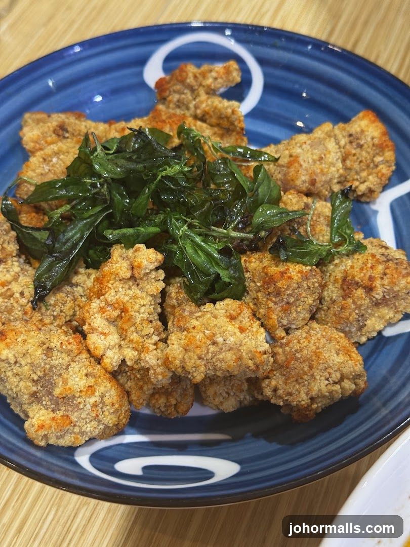 Fried Chicken Bites with Basil