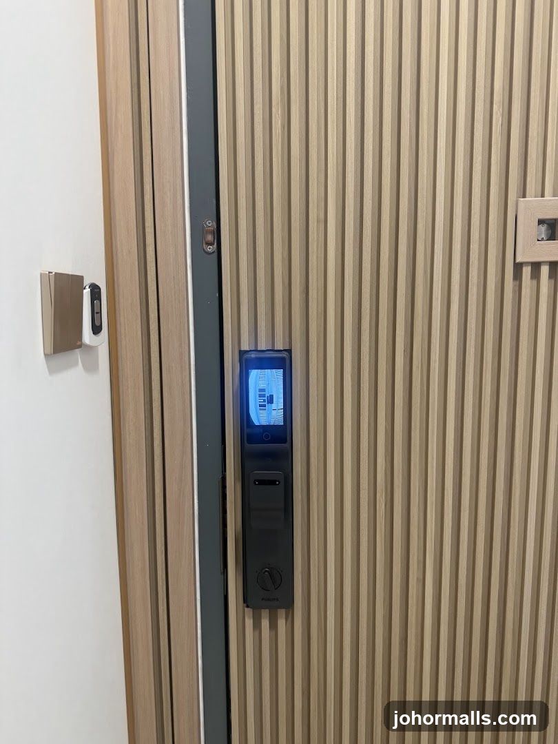 Smart Lock on Wooden Door