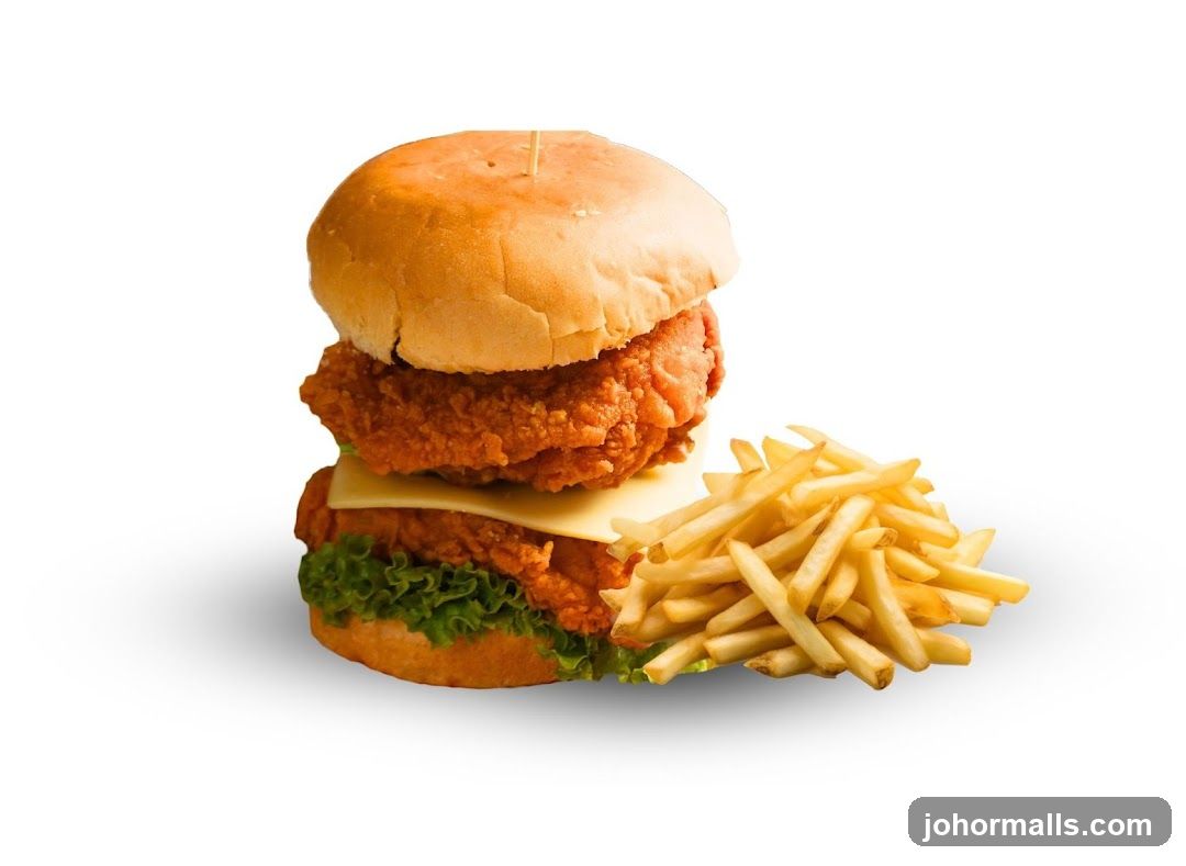 Double Chicken Burger with Fries