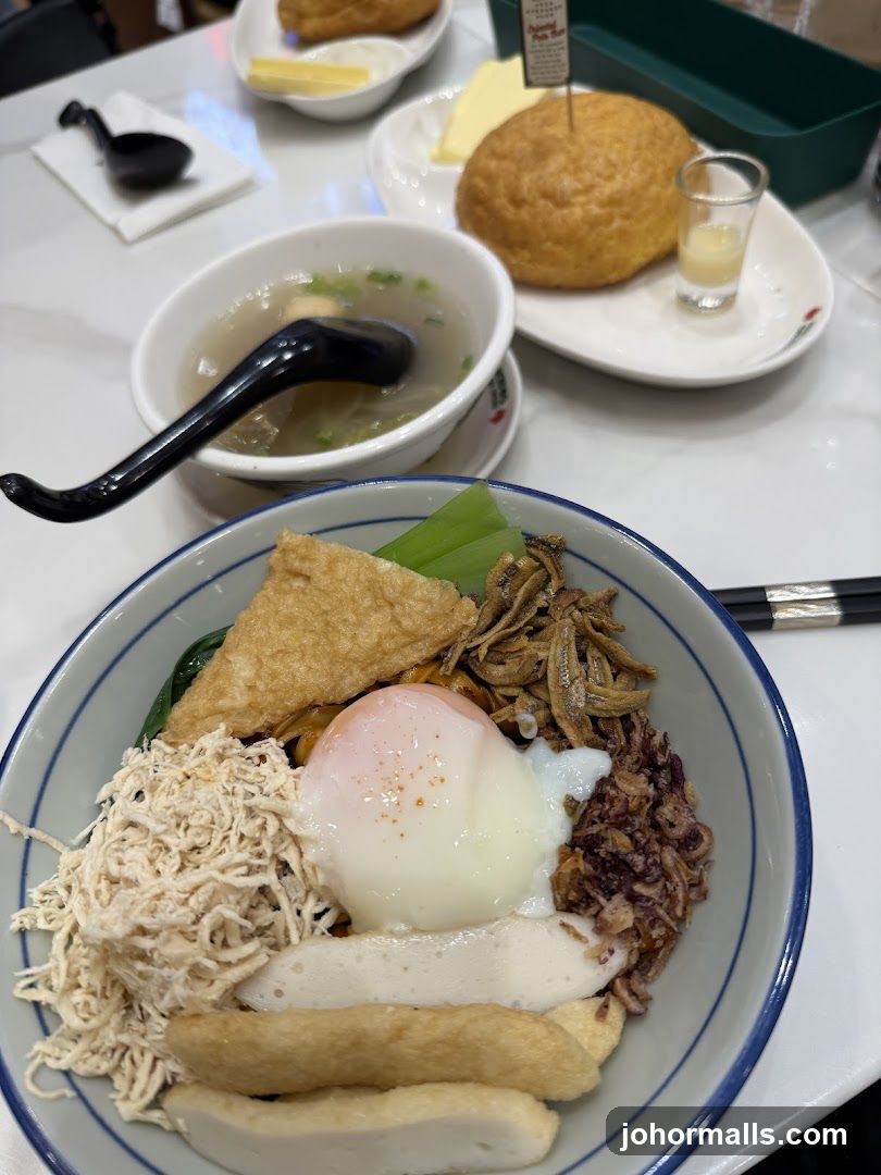 Noodle Dish with Egg and Sides