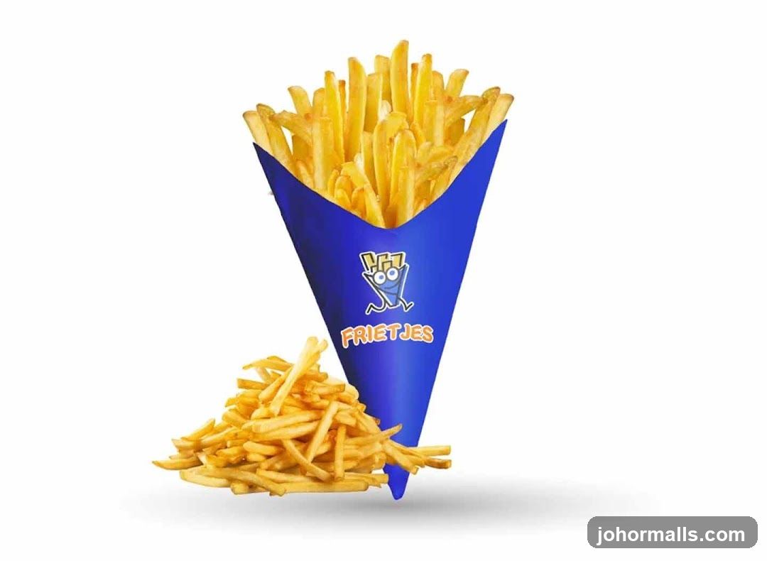 Fries in a blue cone