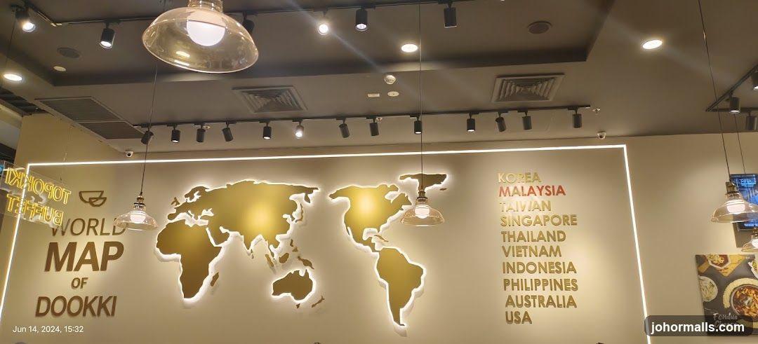 Restaurant Interior with World Map