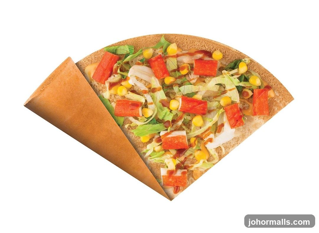 Crêpe with Crab Sticks and Corn