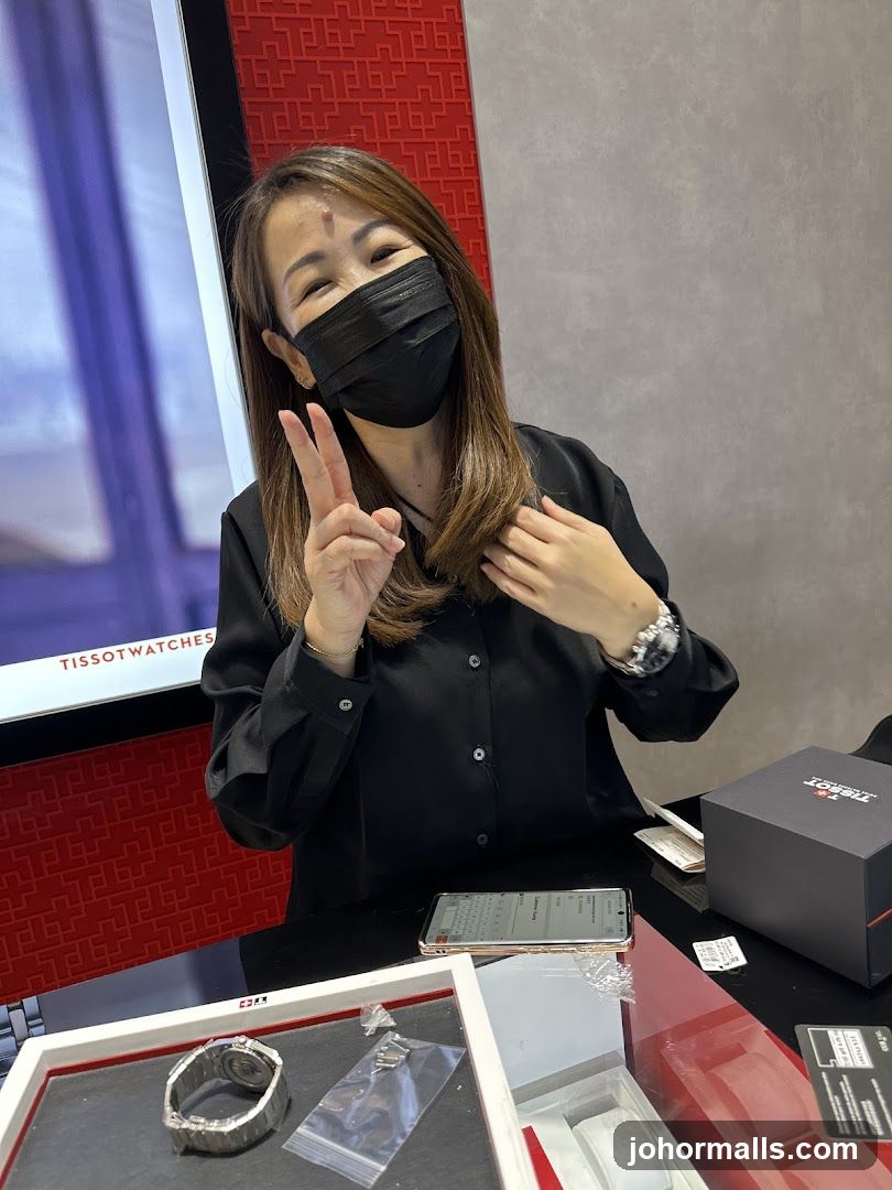 Woman in a watch store